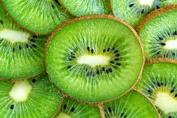 Papier Peint photo Lavable Tranches de fruits tranches de kiwi