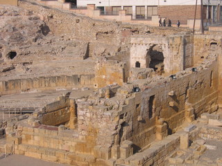 Détails de l'amphithéâtre romain de Tarragone