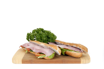 Ham and cheese baguette