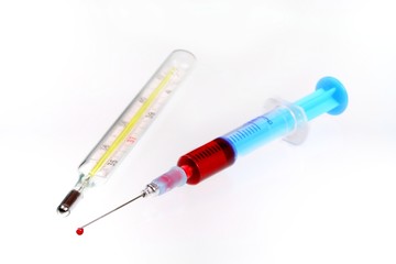 Injection and with clinical-thermometer