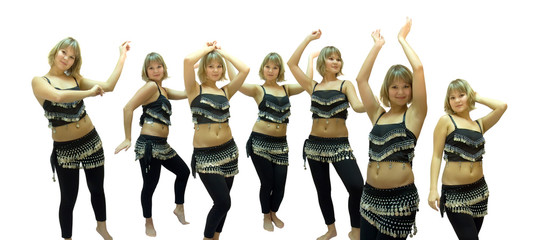 Dancing girl on white background