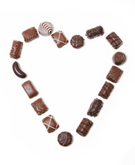 Herz aus Pralinen, Schokolade