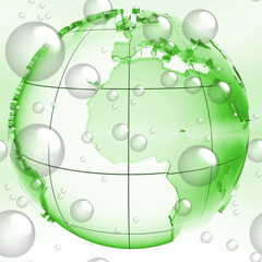 planète terre et bulles