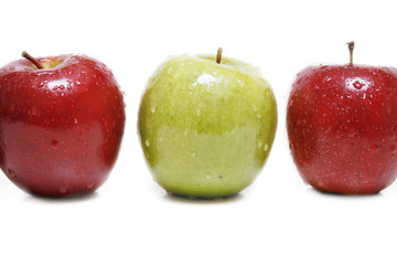 Apfel, rote und grüne Äpfel