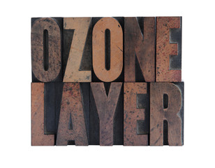 ozone layer in letterpress wood type