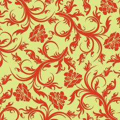 Decorative floral pattern, vector illustration 