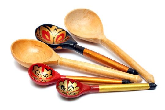 russian wooden spoones
