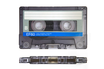 Retro audio cassette isolated on white
