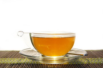 Transparent cup of tea