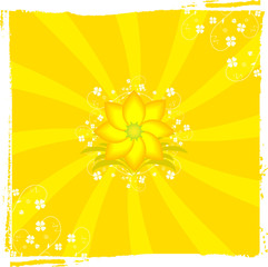 Summer yellow floral background