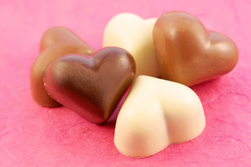 Hearts of chocolate
