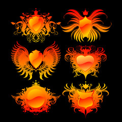 Set of Ornate shields