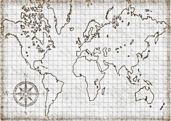 Computer generated  map of the world