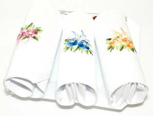 napkins on a white background