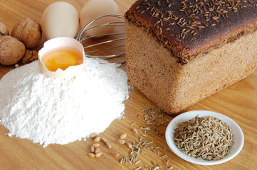 still life of bread preparing