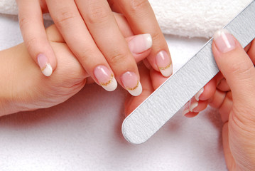 beautician polishing...