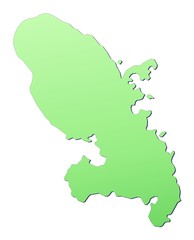 Martinique map filled with light green gradient