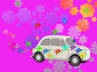 Flower Power hippie car fantasy