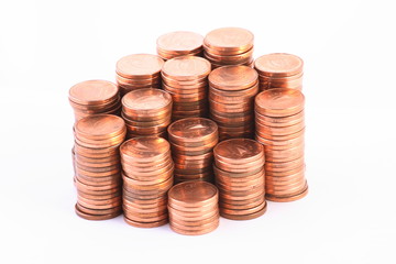 coins isolated on white background