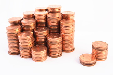 coins isolated on white background