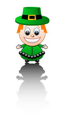 Vector illustration of a boy dressed in green