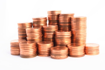 coins isolated on white background