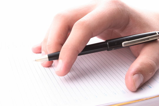 Hand with the handle,  daily log,  document