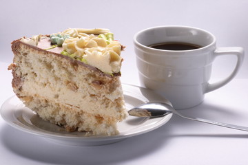 Dessert, pie a cake of coffee