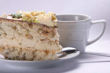 Dessert, pie a cake of coffee