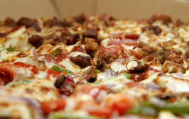 pizza toppings closeup