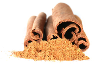 Cinnamon isolated on white background