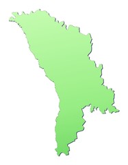 Moldova map filled with light green gradient