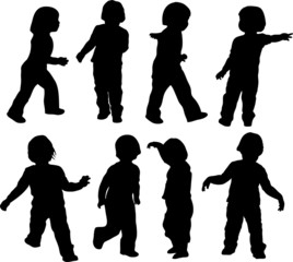 kid moving silhouette