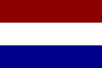 red, white and blue flag of Netherlands with official proportion