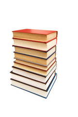 Stack of books isolated on the white background