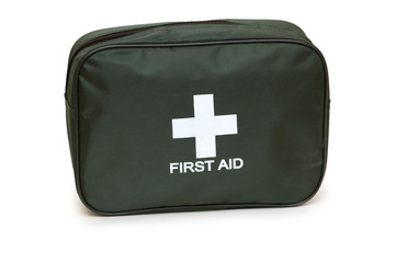 First aid kit isolated on the white
