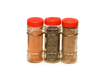 Three bottles isolated on the white background