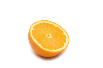 Half-cut orange isolated on the white background
