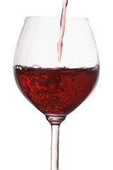 Wine filling a glass