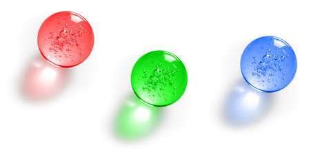 Three color glass balls