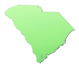 South Carolina (USA) map filled with light green gradient