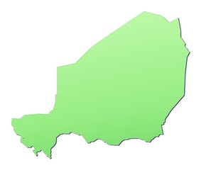 Niger map filled with light green gradient