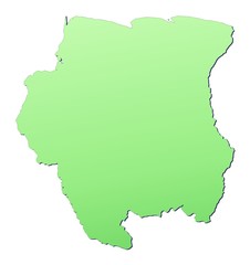 Suriname map filled with light green gradient