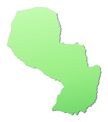 Obraz premium Paraguay map filled with light green gradient