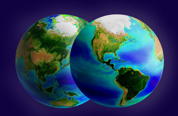 Obraz na płótnie Canvas Two globe