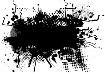 Naklejka premium Abstract black and white halftone image with copy space