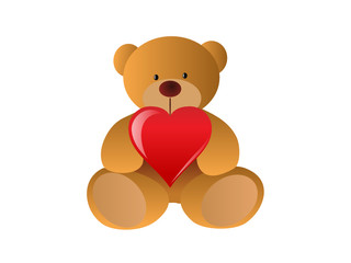 Toy bear with heart