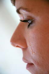 Woman with tears in her face