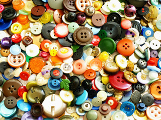 Photo of coulor buttons. Buttons background.