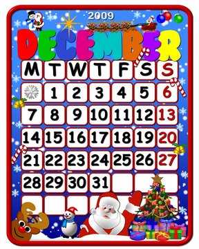 calendar december 2009
